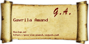 Gavrila Amand névjegykártya